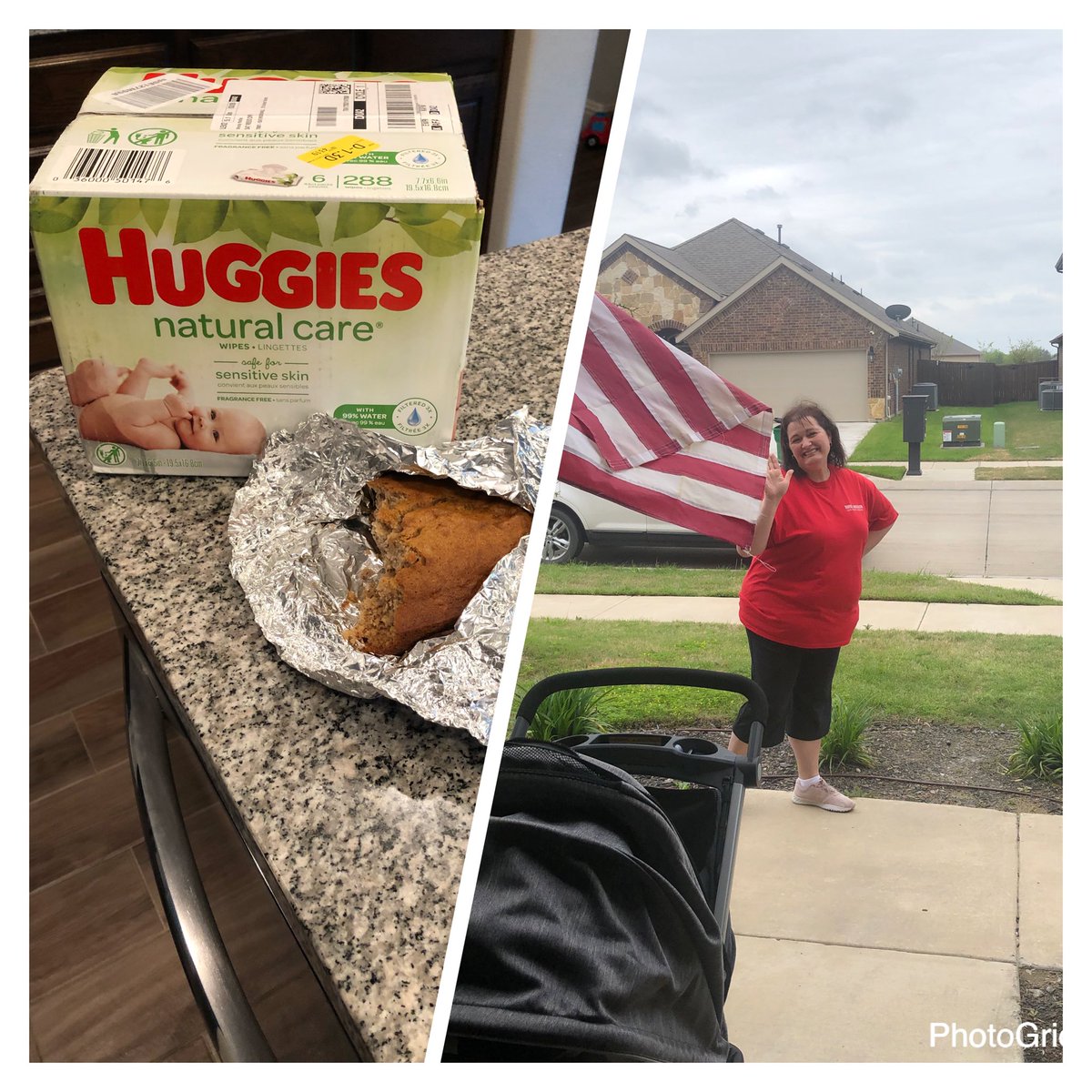 gracek_jones's tweet photo. @WendyRathje is the best! She knows just what a teacher/mama of 2 littles needs to stay sane during this time...baby wipes and homemade banana bread. Thank you friend! 💕 https://t.co/Qq4DLehNVs