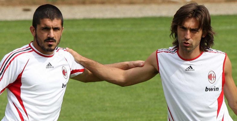 MotivacionesF's tweet photo. "Ves a Pirlo, y honestamente no crees que es un hijo de put*. Un día dejé mi teléfono en la mesa y envió un texto al Vicepresidente del Milán ofreciéndole a mi hermana".

- GATTUSO https://t.co/Eu8GBbLGtS