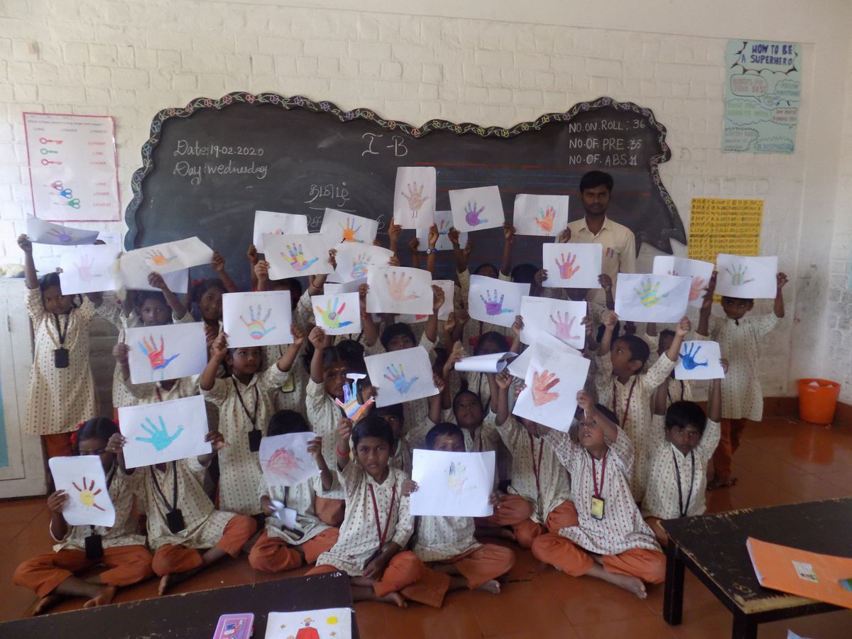 ishavidhya's tweet photo. Isha Vidhya Villupuram's Class 2 students learned to draw hand traced peacocks during the academic year. https://t.co/XHO78YtXhs