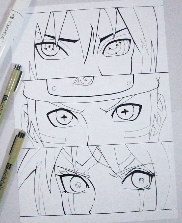 COMO DESENHAR - NARUTO, SASUKE E SAKURA