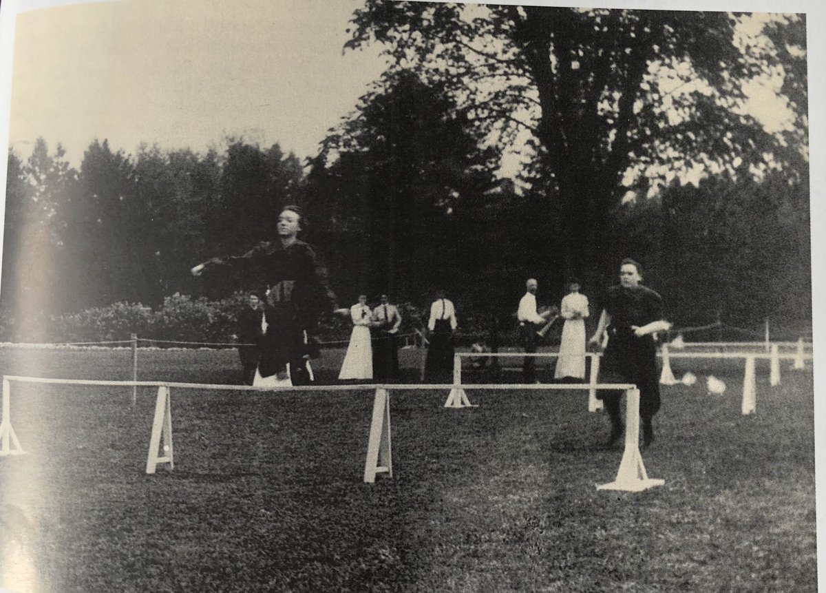 While girls  #basketball at Vassar College had been active for a while, it was that rainy day of November 9, 1895 that the school staged its first  #FieldDay  #TrackMeet with a few running & jumping events.Nobody had trained & it was difficult performing in Victorian bloomers.