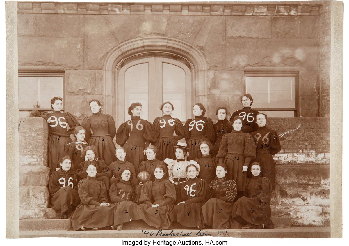 While girls  #basketball at Vassar College had been active for a while, it was that rainy day of November 9, 1895 that the school staged its first  #FieldDay  #TrackMeet with a few running & jumping events.Nobody had trained & it was difficult performing in Victorian bloomers.