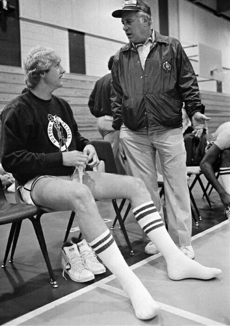Super70sSports's tweet photo. “Hey, dorky white guy with a terrible haircut, want to be the fucking cornerstone of my legendary NBA franchise for the next decade?" 

“Sure, I can do that." https://t.co/1fLljTogym