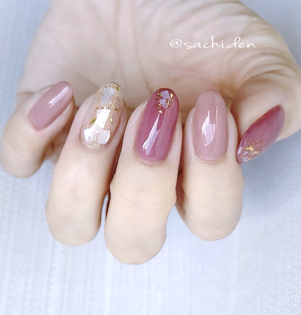 Sachi Gelme1春の新色を使って春ネイル ﾟ セルフネイル ジェルネイル 春ネイル ピンクネイル ジェルミーワン オールザットネイル