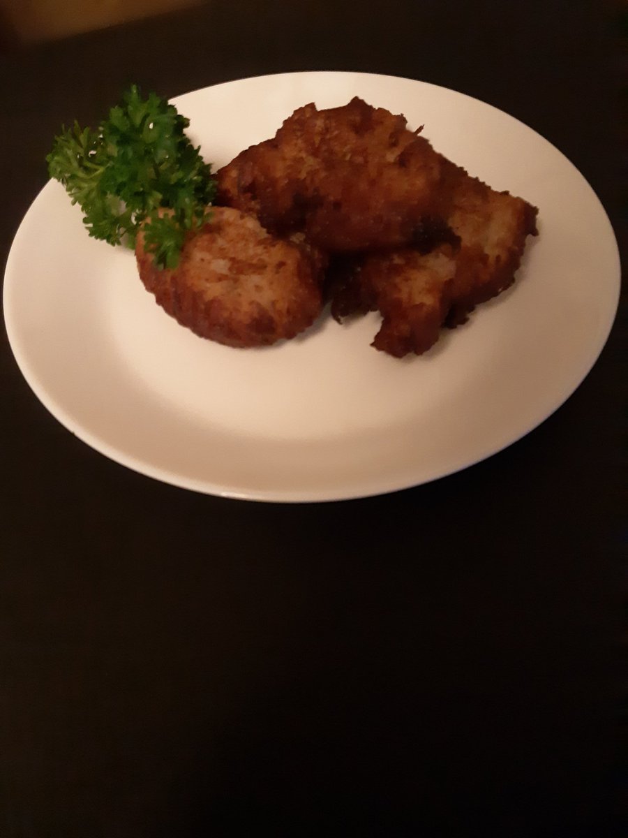 CoopOwen's tweet photo. Specialty herring fish cakes. #HOS2131 and thanks to @GetCracking. Also to @RestaurantInt. https://t.co/aDLYHqB6gU