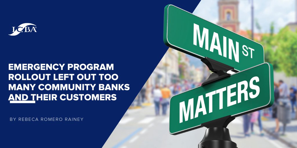 Community banks: we hear you and share your frustrations with the roll out of today’s Paycheck Protection Program. We will continue working with policymakers to help make things right so you can serve customers in their time of need hubs.ly/H0pbzfh0