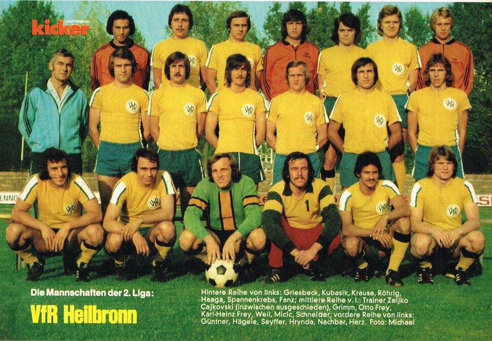 O Heilbronn jogou sua primeira e única vez na temporada 1974-75 na fundação da liga, a equipe situada em Baden-Württemberg vem jogando atualmente a Kreisliga a nona divisão alemãFoto: Kicker