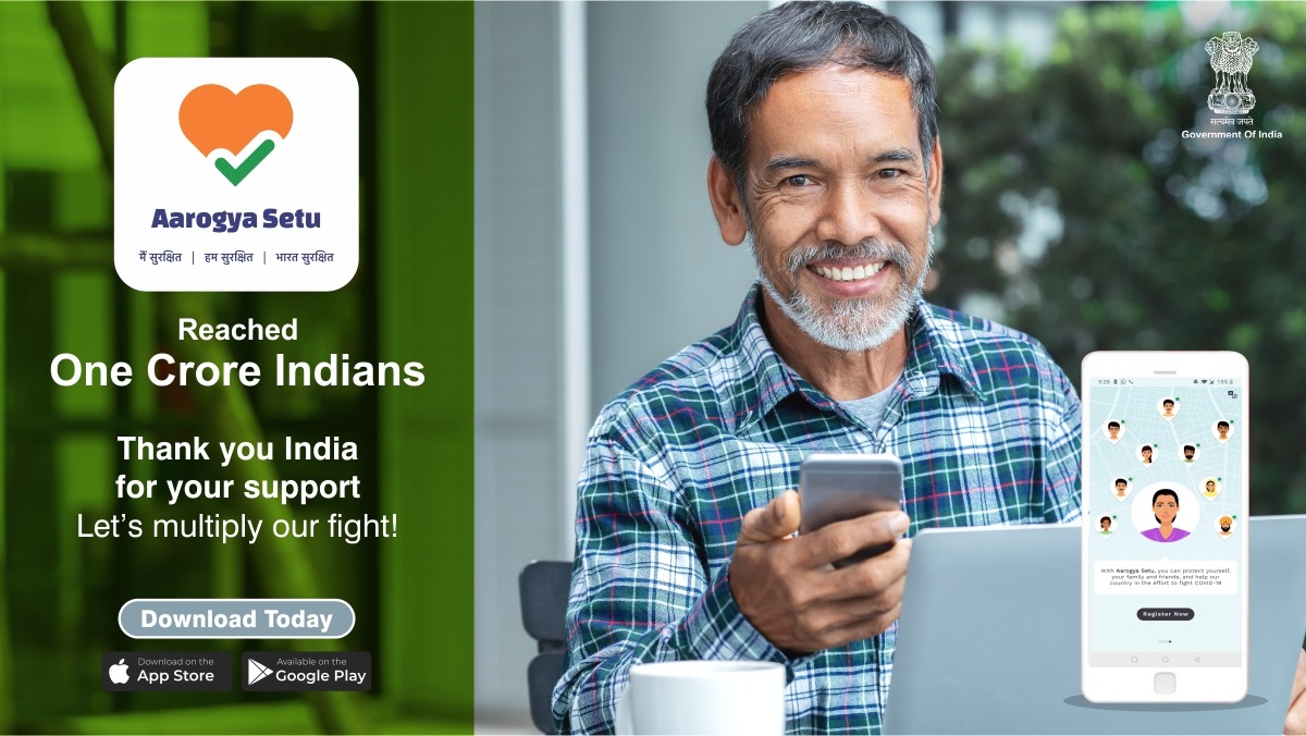 #AarogyaSetu has more than ONE CRORE downloads! Stand strong together in this #FightAgainstCOVID19. Together, we will win. 

मैं सुरक्षित । हम सुरक्षित । भारत सुरक्षित |

Play Store: bit.ly/AarogyaSetu_PS 
ioS: apple.co/2X1KMzO