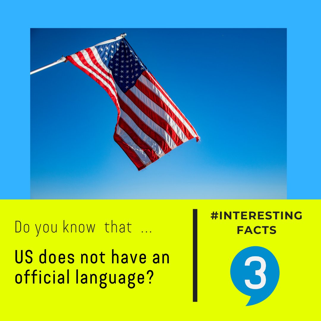 Studio3Alicante's tweet photo. ¿Sabías que EE.UU. no tiene un idioma oficial? #US #language #officiallanguage #alicante #learnenglish #America https://t.co/ho9qgbO5ZK