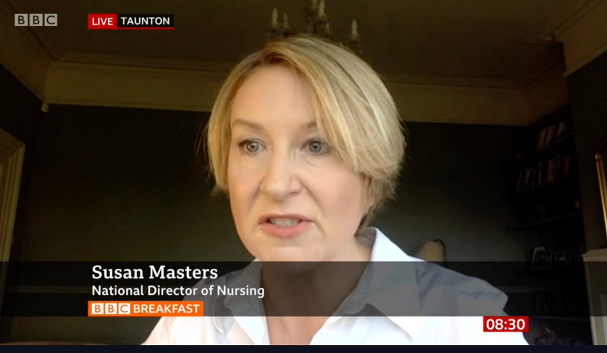 SusanMastersQN's tweet photo. This morning I told @BBCBreakfast about the importance of nursing and the protection we need to do our job . It was only a few weeks ago that Nursing was considered “ low skilled” by the government - now everyone can see how critical we are to society .#COVID19Pandemic https://t.co/9m1TywADRr