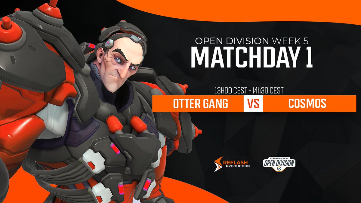 ReflashProd's tweet photo. The end of the @owpathtopro Open Division is coming! However we're here to bring you one of the matches in just a bit!

⏰ 13h00 CEST / 12h00 BST
⚔️ @OtterGangOW vs @Team_CosmosOW
🎙️ @BiggHungryPhill &amp; @gottmoxi 

📺Watch it here: https://t.co/jlAVP0qTu7 https://t.co/K9N1oUkNqi