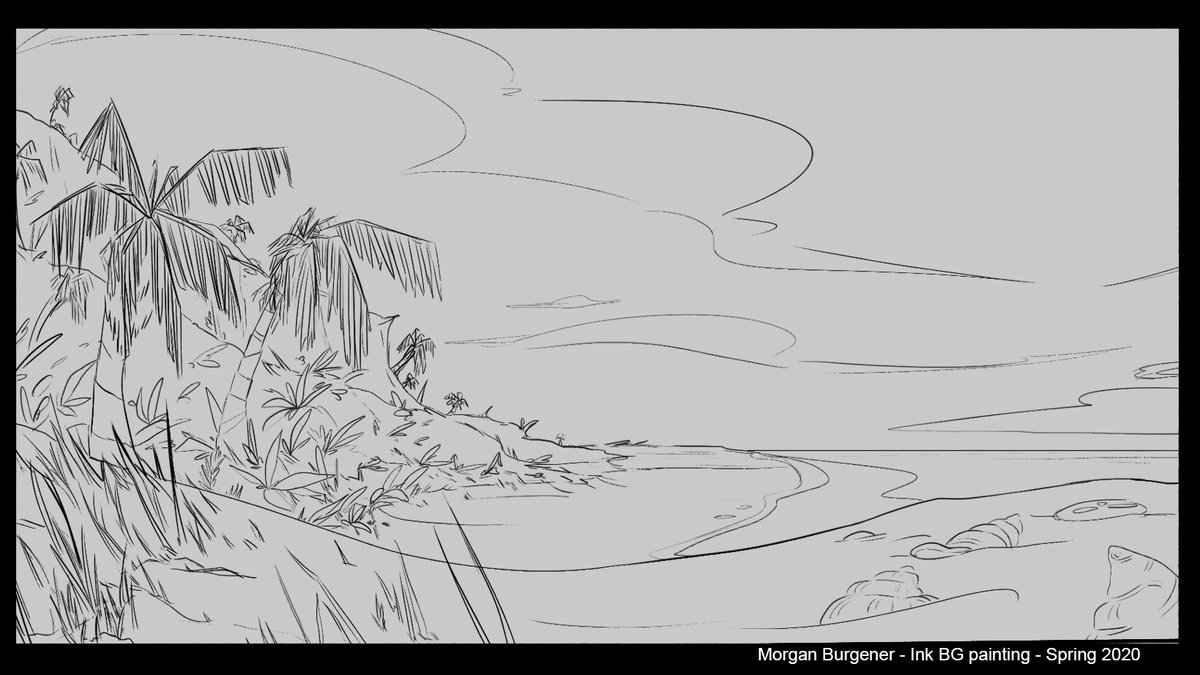 my background painting assignment, lineart? yes. 