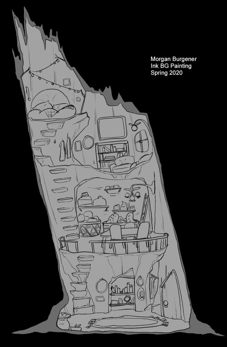 my background painting assignment, lineart? yes. 