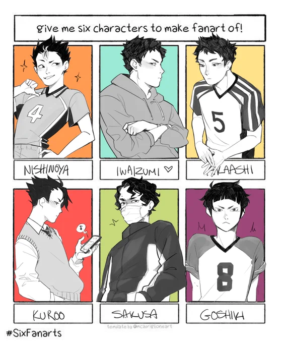 #sixfanarts haikyuu edition :O Thanks for the suggestions guys!! 