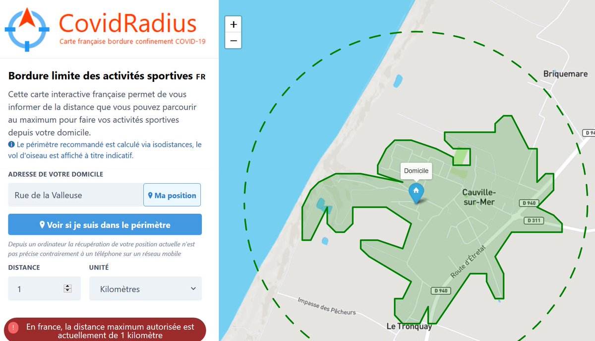 IjcLh76's tweet photo. Pour organiser sa sortie quotidienne durant le confinement, découvrez CovidRadius, un outil de cartographie simple et efficace, afin de rester dans le fameux périmètre du km autorisé :
https://t.co/uNMQuEMkAN https://t.co/873IkCiTvh