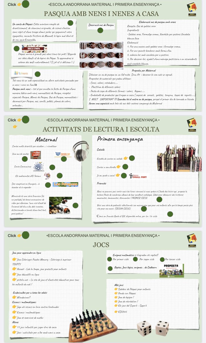 EASantJulia's tweet photo. Hola famílies! 👋🏻 US hem enviat un PDF amb recursos i activitats per treballar i gaudir durant aquestes vacances! 🐇Trobareu una gran varietat de propostes! Ho hem fet amb el propòsit que aquesta Pasqua confinada sigui el més entretinguda i educativa possible! #EASJ #quedatacasa https://t.co/SY7oye1tz3