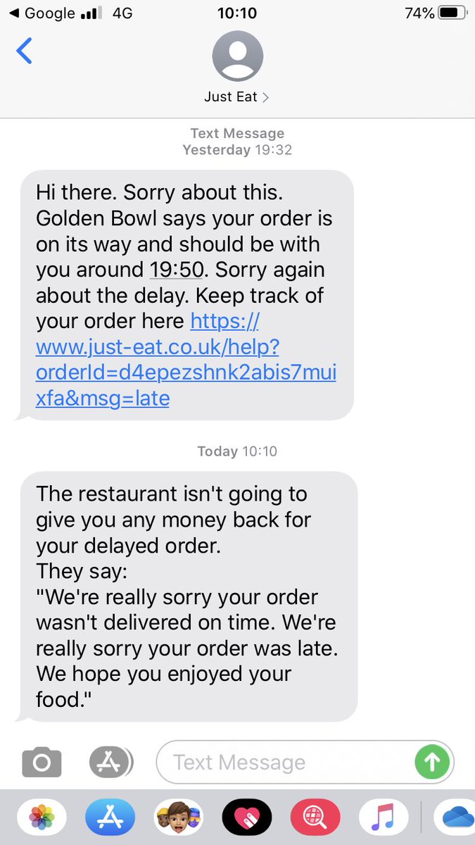 TJBovingdon's tweet image. Just had this text. The food didn’t arrive.