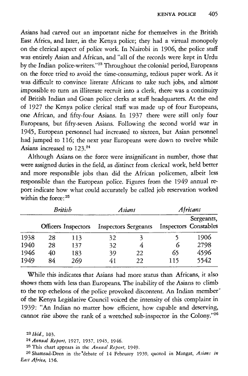 Indians had a virtual monopoly of clerical work in the early   #KenyaPoliceForce because the white police in the force tried to avoid the time consuming tedious paper work. Literate Kenyans refused to take clerical work and it was impossible to turn illiterate Kenyans into clerks.