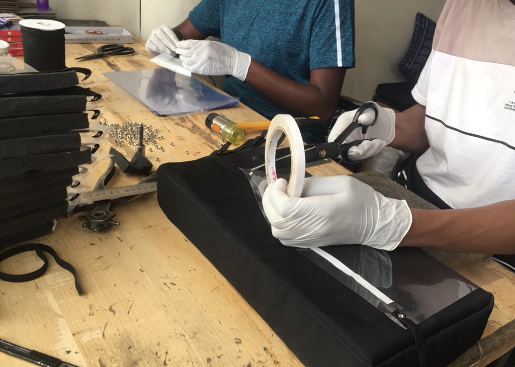 TibebLeather's tweet photo. #ethiopia We have temporarily paused our leather production and are instead using our assembly line to manufacture face shields for our health professionals on the front lines, the fearless heroes fighting for all our lives. @lia_tadesse @DrSenait @DrTsion @amirabiy https://t.co/DX0ckAZyzN