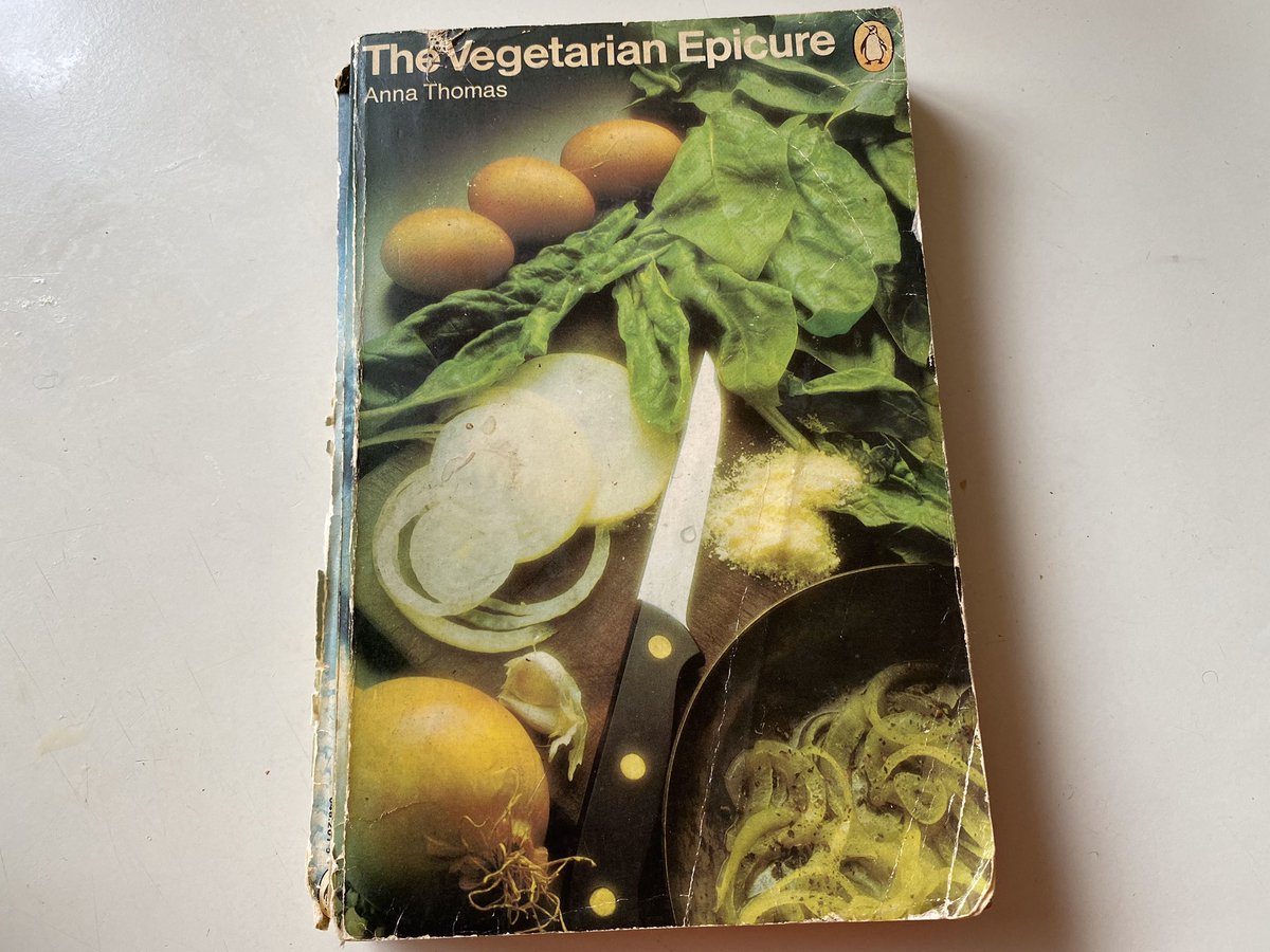 Bought this  #cookbook 42 years ago.  #AnnaThomas  #TheVegetarianEpicure  #reading  #writing  #cooking  #goodfood. 1/n