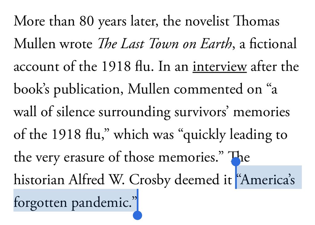 They also closed public life during Spanish Flu.Why didn’t that kill the economy? Some hypotheses.1) Lockdown was shorter2) Much less of economy was in service roles, it was more resilient and less leveraged3) People didn’t talk about Spanish Flu, wasn’t a “social pandemic”