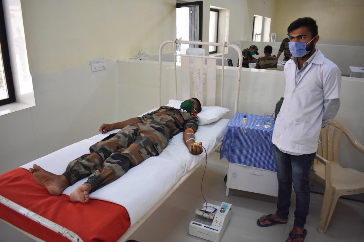 #OpNamaste

#Volunteers from #IndianArmy donated blood at camps organised in #Ahmedabad & #Jamnagar #MilitaryHospital to assist the Blood Banks in maintaining levels.

Together we will fight #COVID19

#HarKaamDeshKeNaam
#SayNo2Panic
#SayYes2Precautions