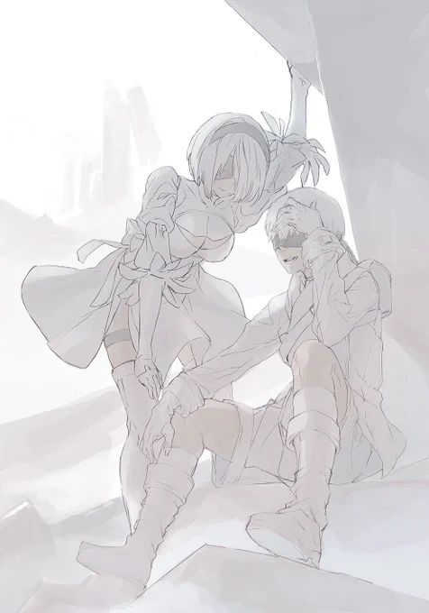 次のラフ

9S「2Bって・・・励ますの下手ですよね・・・」
  「まぁ・・・あなたらしいといえばそうなんです  が・・・」
  「褒めてないですよ・・」 