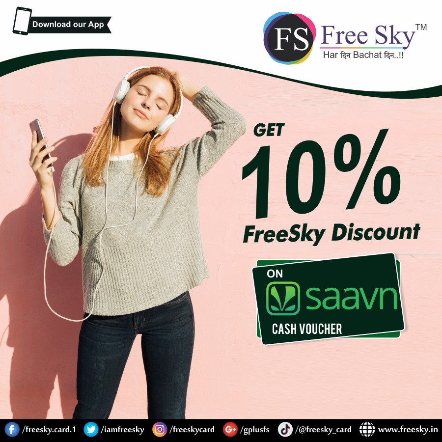 iamfreesky's tweet photo. Saavnn: Don’t just download it. Live it !!
Get 10% FreeSky Discount On Saavn Cash Voucher...

Want The Card, Then Kindly CALL on 9662496461

#FreeSky #discount #Offers #voucher #cash #cashvoucher #saavn #jio #music #love #follow #jiomusic #jiosaavn #bollywood #hollywood #songs https://t.co/hICQr7h0AQ