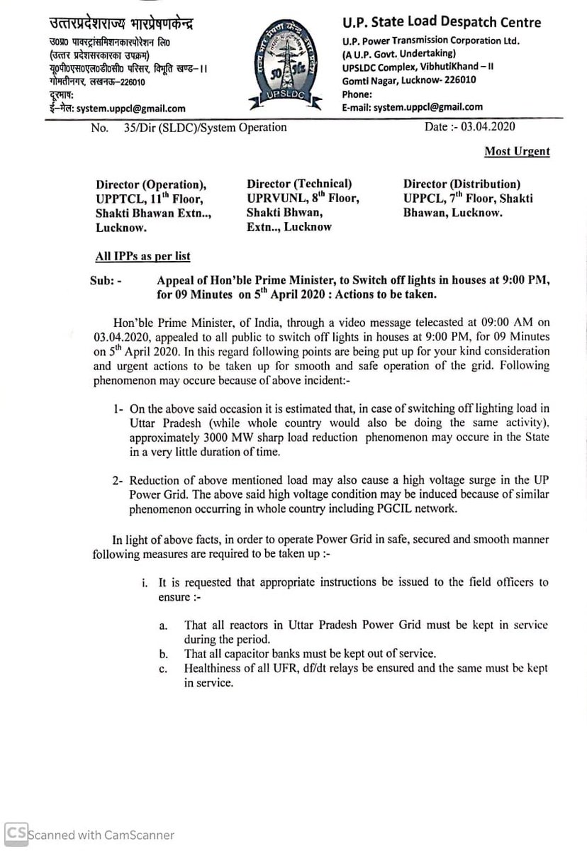 Worst part, the SLDC comes to know about this emergency event only AFTER the address. Letter flagged as URGENT. Our priorities seem a bit misplaced.