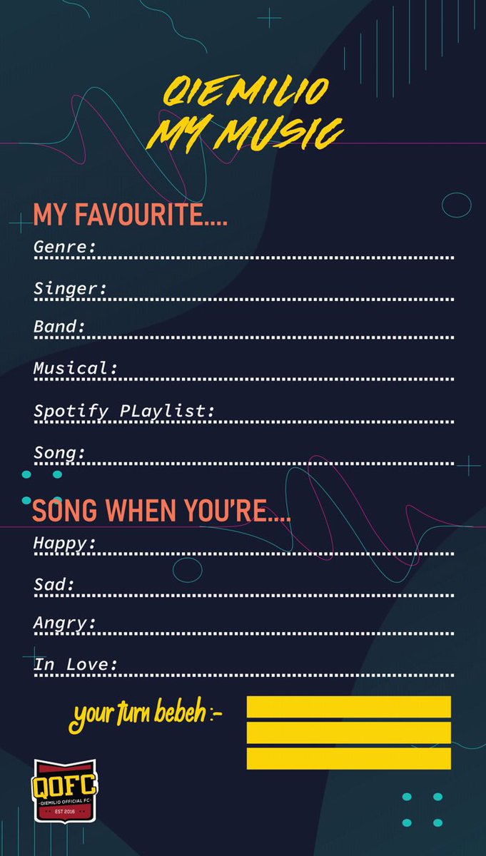 QIEMILIO's tweet photo. HAPPY WEEKEND!

For today jom isikan tempat kosong, so boleh lah tahu lagu2 fave korang 😍, lagu sedih korang 😢.

Jangan lupa tag Qiemilio_Official di ig oke? 😁

#QiemilioOfficialFC
#InstaStoryGame https://t.co/b7Xc5H33rg
