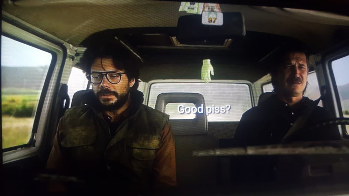 msvx01's tweet photo. Pissing is a relief sometimes.☺️
So True...!
#Moneyheistseason4 
#ElProfesor https://t.co/DRxWneQCpX