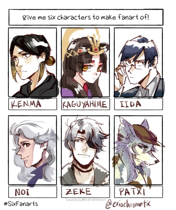 #SixFanarts thank you guys for sending me characters!! this was rlly fun 