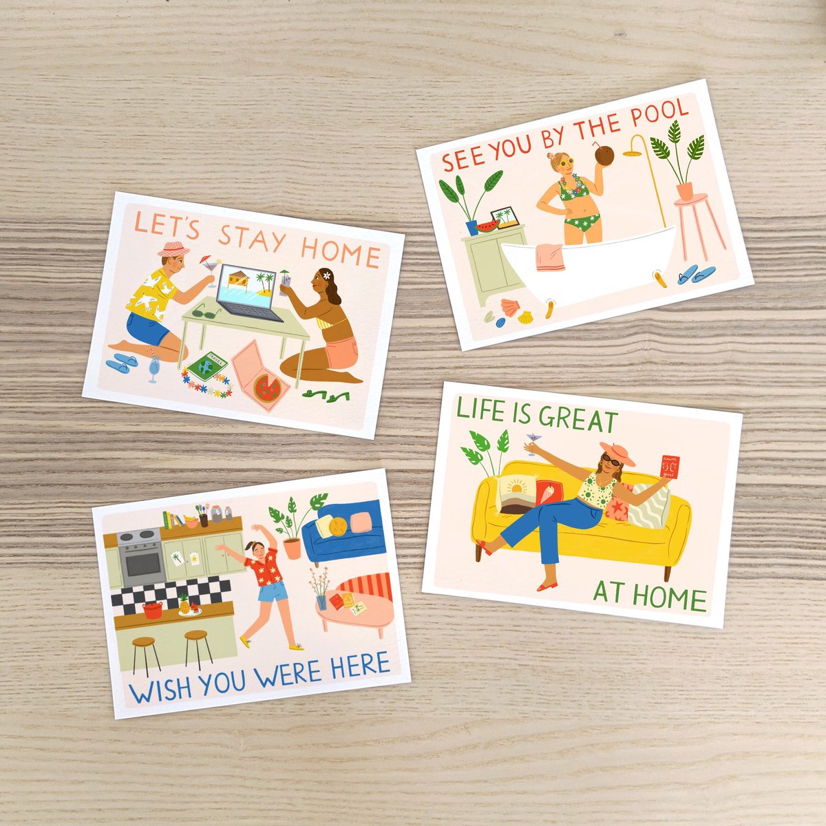 AmeliaFlower's tweet photo. I’ve had some brilliant support for these stay-at-home Travel Postcards over the last few weeks. Thank you! More in stock here https://t.co/VAA88tfea8 https://t.co/WMNAh4pgRI