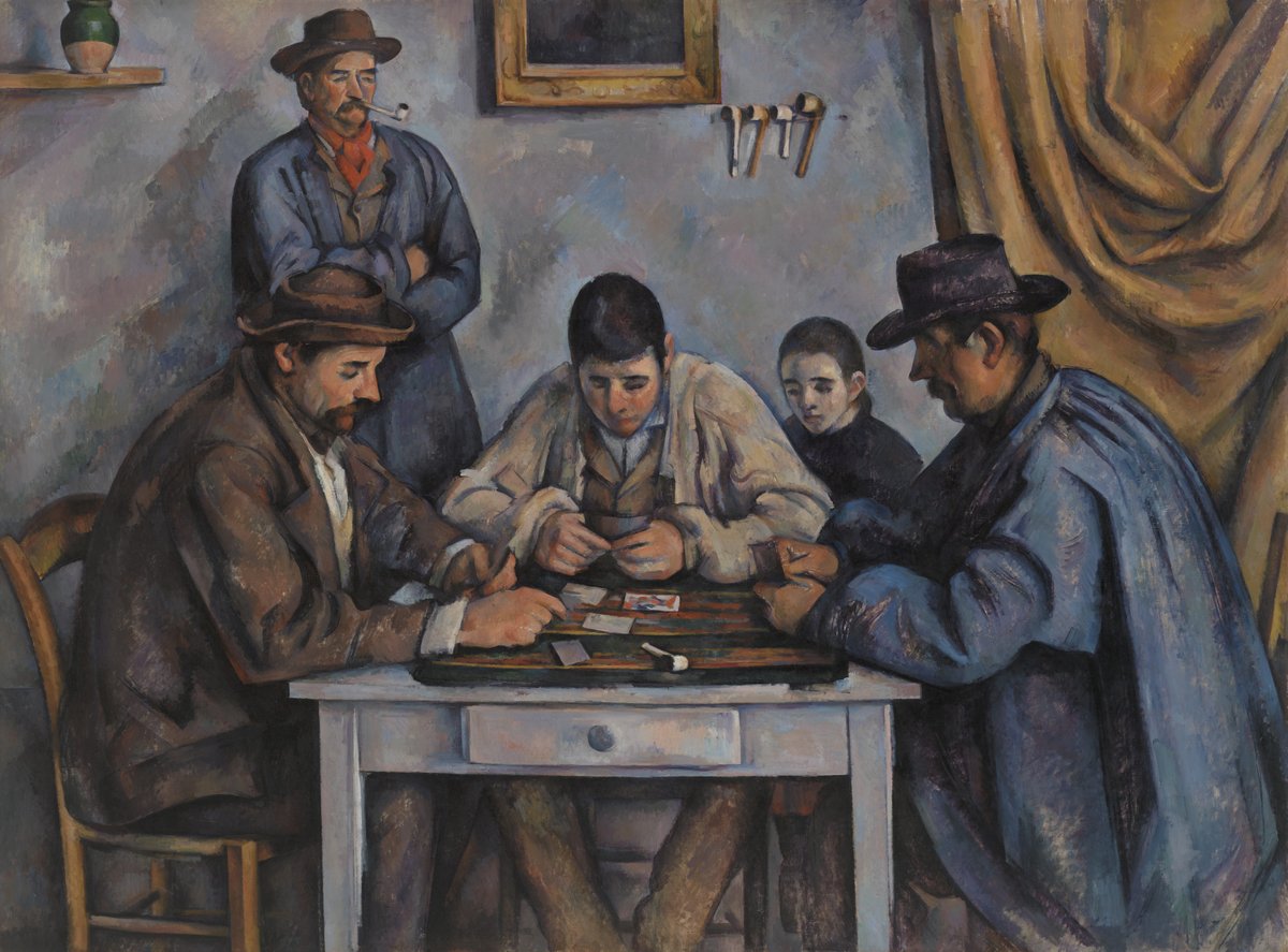 the_barnes_bot's tweet photo. The Card Players (Les Joueurs de cartes) by Paul Cézanne https://t.co/Sm4qVkUAQF #paulcézanne #barnescollection https://t.co/S3VRl2yWCm
