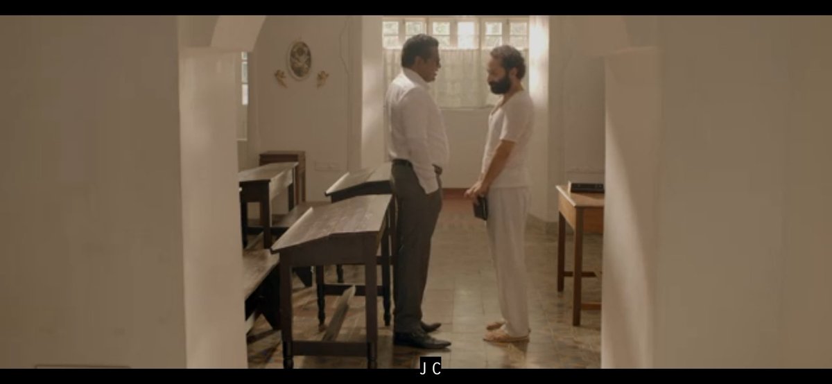 In these scenes, we are witnessing Fahadh falling to a  #Trance state where he feels himself turning to be Jesus Christ.