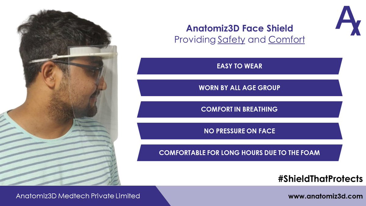 Anatomiz3D's tweet photo. Usage of this face shield becomes convenient during this COVID-19 spread. To know more visit: https://t.co/CGuO20BCm8
Contact: +91 98193 78901
https://t.co/o4MYHwnw2D

#Healthcare #Medical3DPrinting #Anatomy #Coronavirus #covid19 #CoronavirusIndia #ShieldThatProtects https://t.co/PUsPSGtbGW