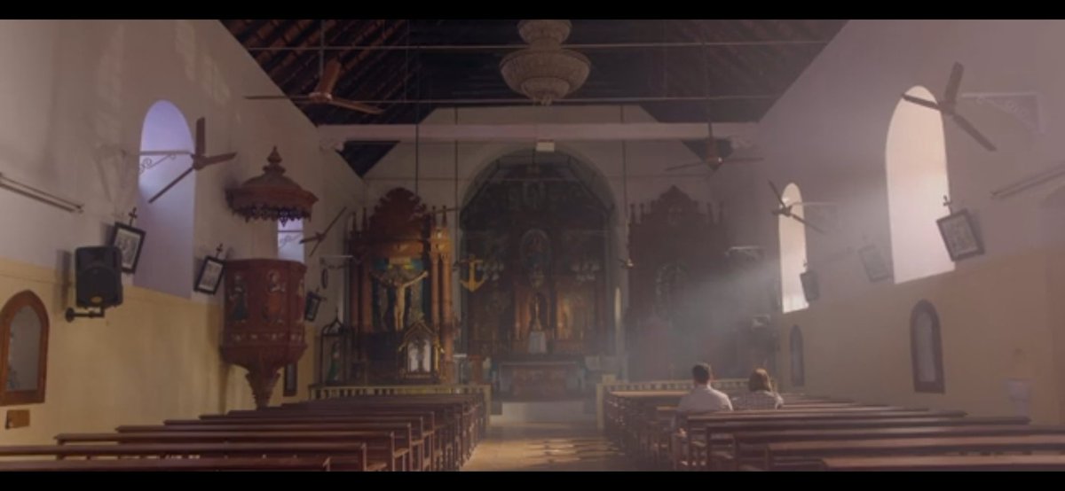 Thomas at a sudden runs to a church where Fahadh is. Many didn't find this scene reasonable (Hw come he know Fahad is in that particular church)2nd pic :- Even before Thomas' scene, Fahadh & Nazriya has visited that Church. So it might be a routine of Fahadh by time #Trance