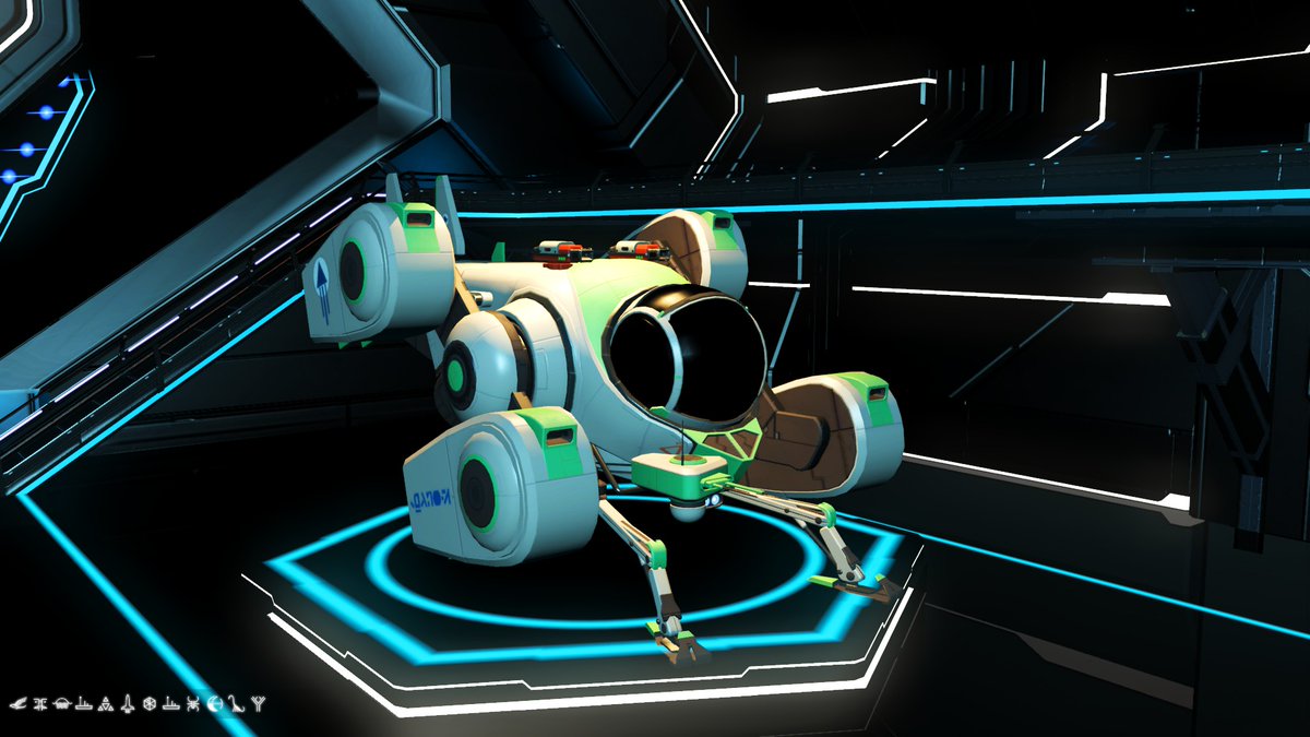 Tonight I spent some time on a space station stalking, buying, and scrapping ships to grind out 50,000 Nanites to upgrade my Toasterbug to S-class, while keeping an eye out for anything good. I was packing it in for the night when this cute S-class Bug dropped in. Perfect timing!