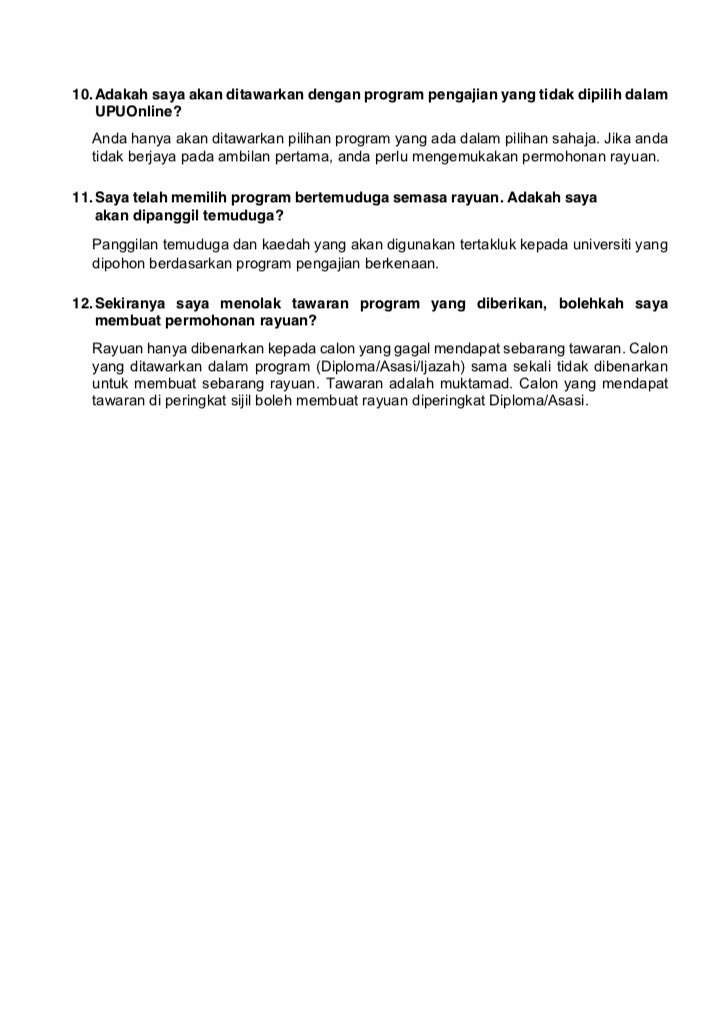 Kementerian Pengajian Tinggi On Twitter Soalan Lazim Faq Kemasukan Pelajar Ke Universiti Awam Ua Kolej Matrikulasi Kpm Institut Pendidikan Guru Ipg Politeknik Kolej Komuniti Dan Institusi Latihan Kemahiran Awam Ilka Https T Co Uis5khl7r6