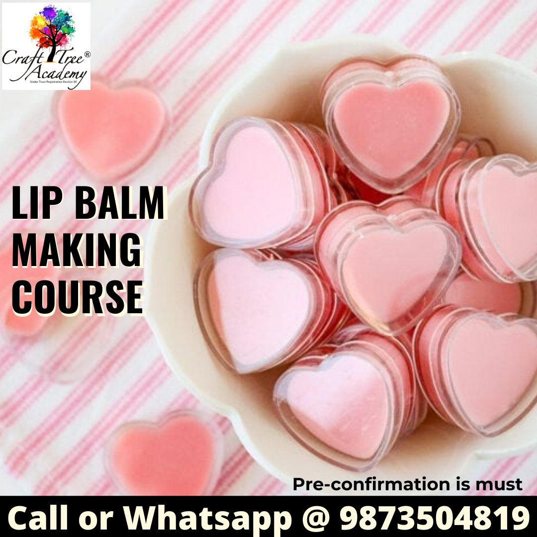 craftreeacademy's tweet photo. Learn how can make your own natural lip balm which has no harmful effects on your lips😃
.
.
.
Book Now!!
☎️Call or WhatsApp @ 9873504819
Or visit 🌐 https://t.co/k7Nyi7XTII
.
#crafttreeacademy #lipbalm #natural #homemade #naturallipbalm #style #beauty #cosmetics #colorcosmetics https://t.co/lv4XKIE7M4