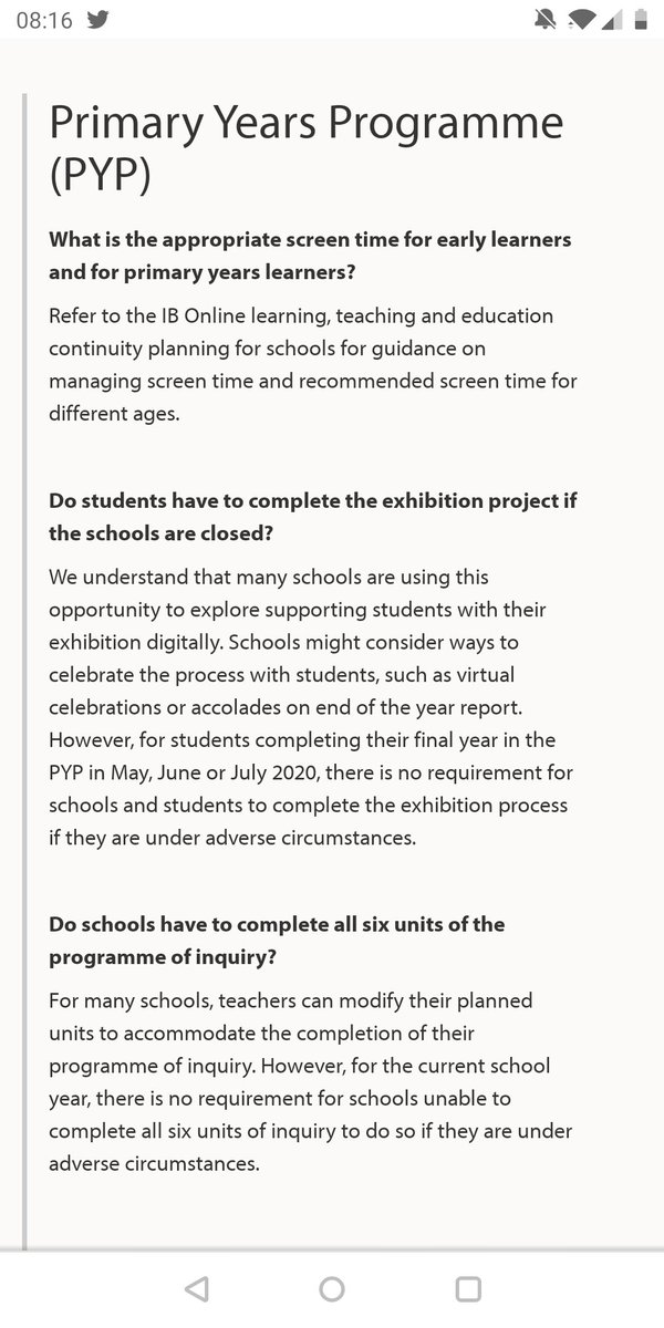 The IBO Covid-19 page has some updates for PYP ibo.org/news/news-abou…