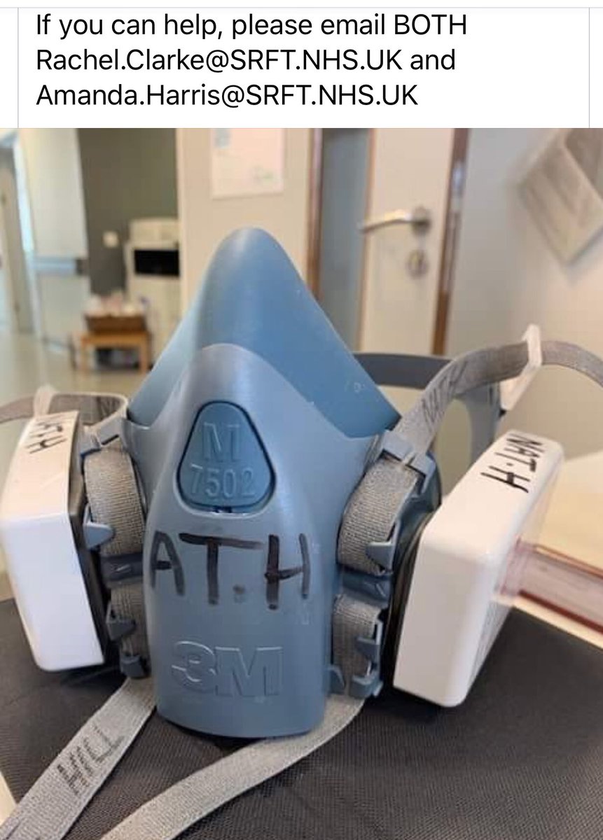 Jo Aungier (@joaungiermyc) on Twitter photo APPEAL - PLEASE SHARE: We need help at Salford Royal Hospital . If any businesses, spray painters,local garages, have any spare replacement filters for the 3M 7500 respirator .If you can help, please email both <a href="/ILoveMCR/">I Love Manchester</a> Rachel.Clarke@SRFT.NHS.UKand Amanda.Harris@SRFT.NHS.UK APPEAL - PLEASE SHARE: We need help at Salford Royal Hospital . If any businesses, spray painters,local garages, have any spare replacement filters for the 3M 7500 respirator .If you can help, please email both <a href="/ILoveMCR/">I Love Manchester</a> Rachel.Clarke@SRFT.NHS.UKand Amanda.Harris@SRFT.NHS.UK