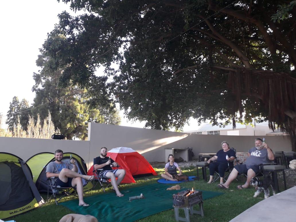 Maudels's tweet photo. Lockdown day 8 in South Africa. Making the best memories that we can. Camping on the front yard.  🏕
#Covid19SA #COVID19SouthAfrica https://t.co/OHVVxSK0dt