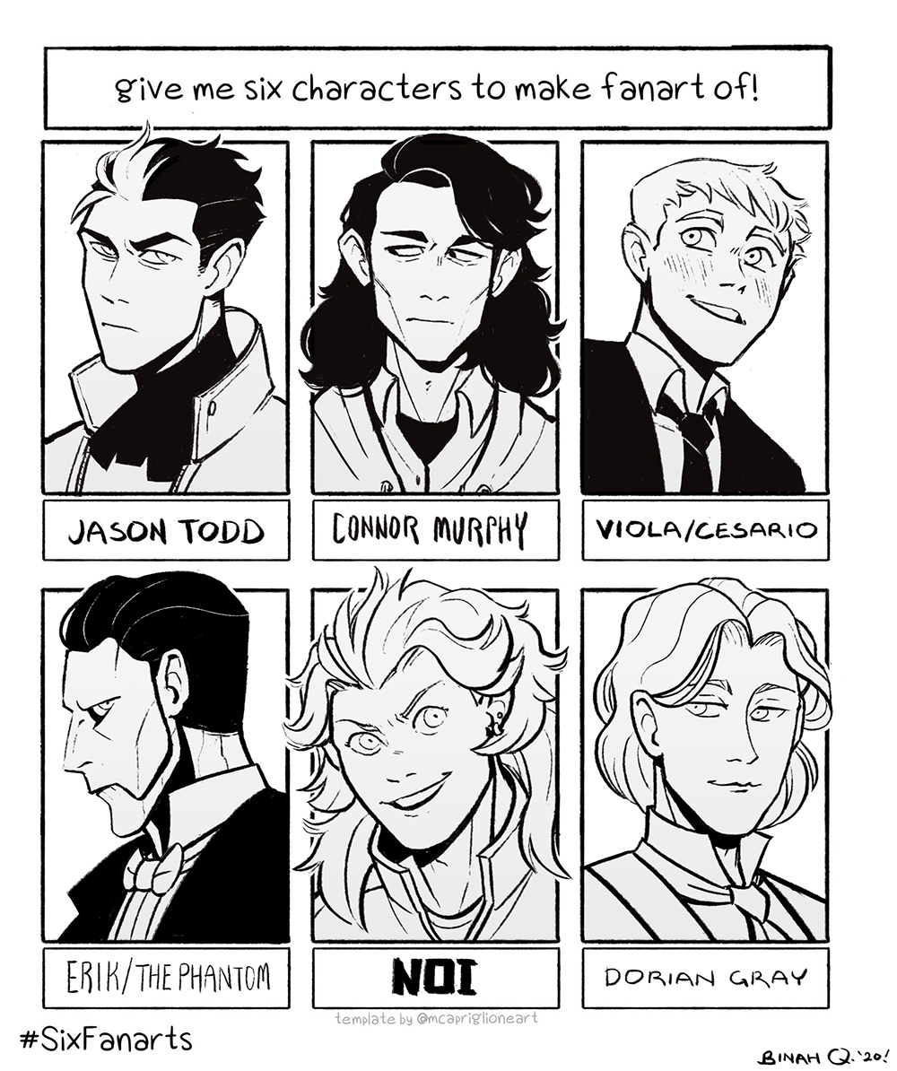 #SixFanarts! 
(based on suggestions from the folks over at tumblr) 