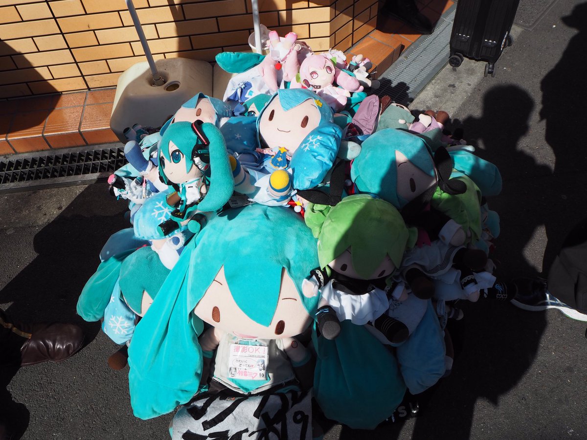 ChitoseP_Miku39's tweet photo. Saya Scarlet(@SayaScarlet01)さん...。
一度でいいので、関西に来て
ジュン(@junmikup)さんのミクさんのぬいぐるみが山程ついたリュックを見て欲しいです。
Sayaちゃんがこんなのを見たら絶対喜んでくれるはず！！
#初音ミク #マジカルミライ2020 https://t.co/v0mF7DxXKD