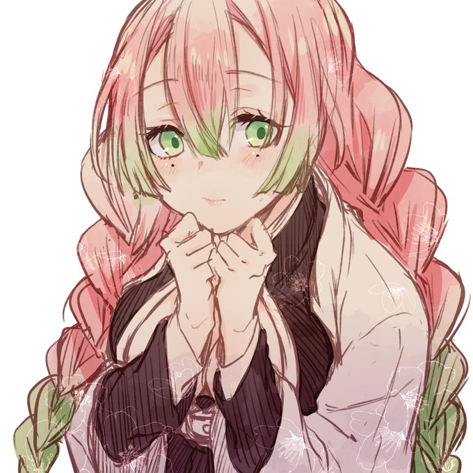 🧡さんがTwitterに投稿した甘露寺蜜璃(鬼滅の刃)のイラスト。