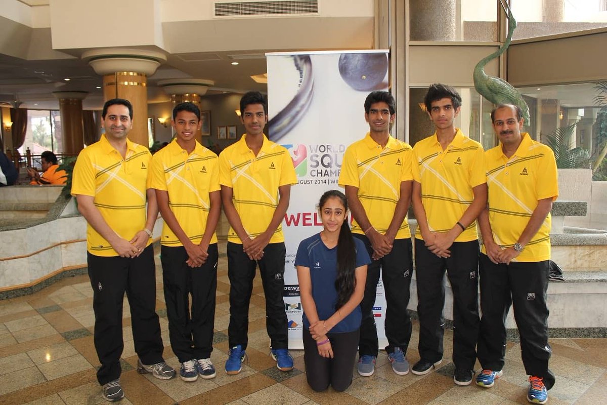 coachcyrus's tweet photo. 2014 was a Golden Year for Indian Squash. At the World Juniors, Namibia, @kushsquash won a  Bronze medal and became the first male to win a medal at a World Individual Championship. Our boys team finished in 6th position #throwback  #squashlife #asiansquash #asian #indiasquash https://t.co/L7DHwANh6K