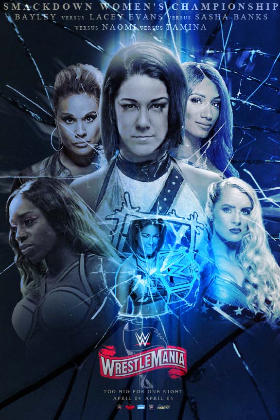 TheImgHobbyist's tweet photo. For the SMACKDOWN WOMEN'S CHAMPIONSHIP...

@itsBayleyWWE VS @LaceyEvansWWE VS @SashaBanksWWE VS @TaminaSnuka VS @NaomiWWE 

@WWE #WWE #WrestleMania #Wrestlemania36 #SmackDown #SD #SDWomensChampionship #Bayley #SashaBanks #LaceyEvans #Naomi #Tamina #FatalFiveWay #FanArt https://t.co/oSodnAFhmP