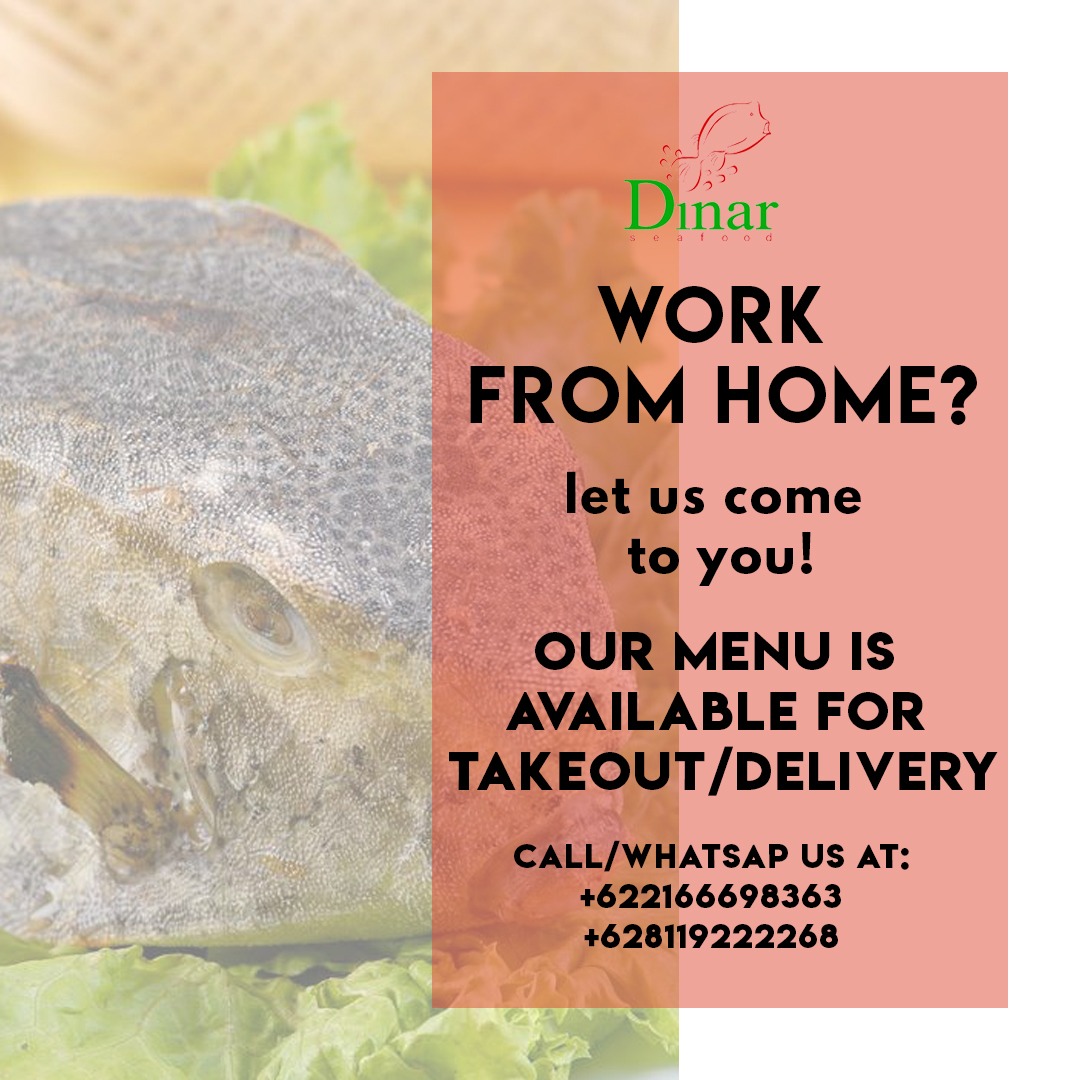 DinarRest's tweet photo. Kerja dari rumah tapi mau makan seafood? Eitss tenang aja guys ada Dinar Seafood yang siap kirim makanan dengan aman sampai rumah kamu jadi kalian tetap bisa #ᴅɪʀᴜᴍᴀʜᴀᴊᴀ
Tunggu apa lagi, ayoo order spesial menu delivery kami 😍 https://t.co/54Irlhv3KU