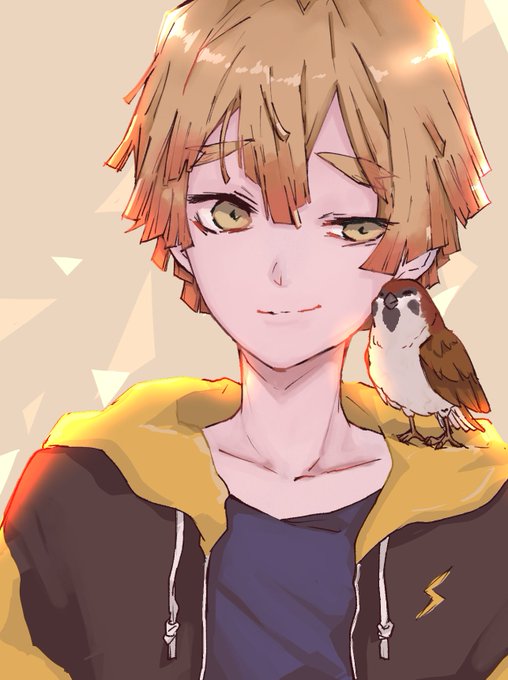 しぶさんがTwitterに投稿した我妻善逸(鬼滅の刃)のイラスト。